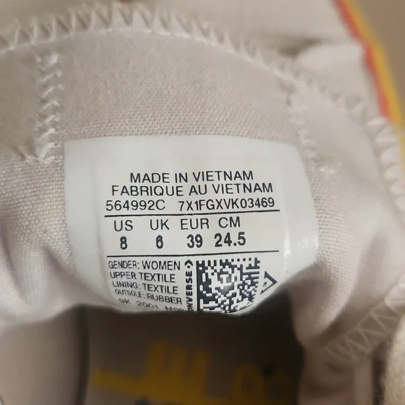 Converse Canvas Sneakers with Yellow and Pink Soles - Picture 5 of 5